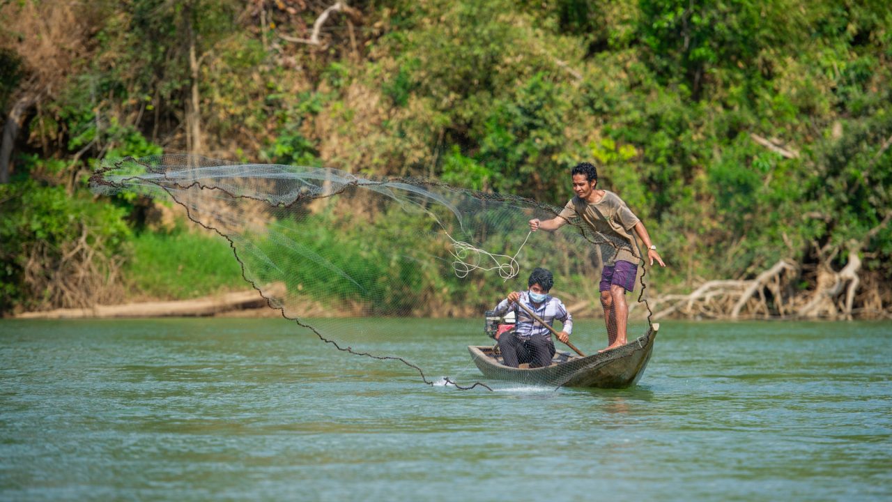 Fishing in the Sesan River, Cambodia