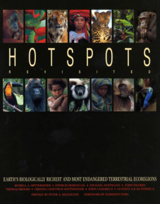 Black book cover with 14 small images of species and people.