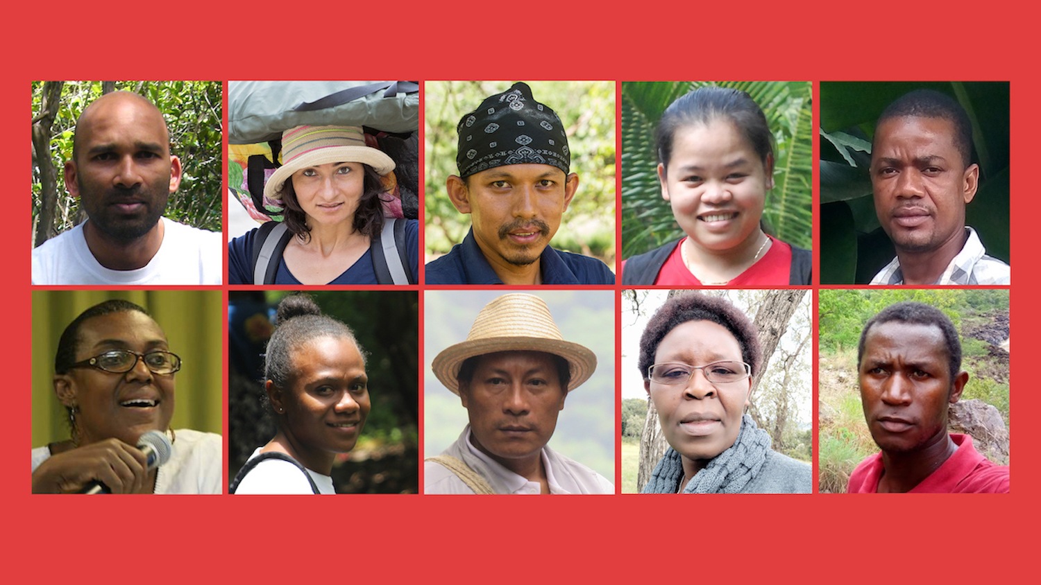 A block of photos showing the faces of CEPF's Hotspot Heroes.