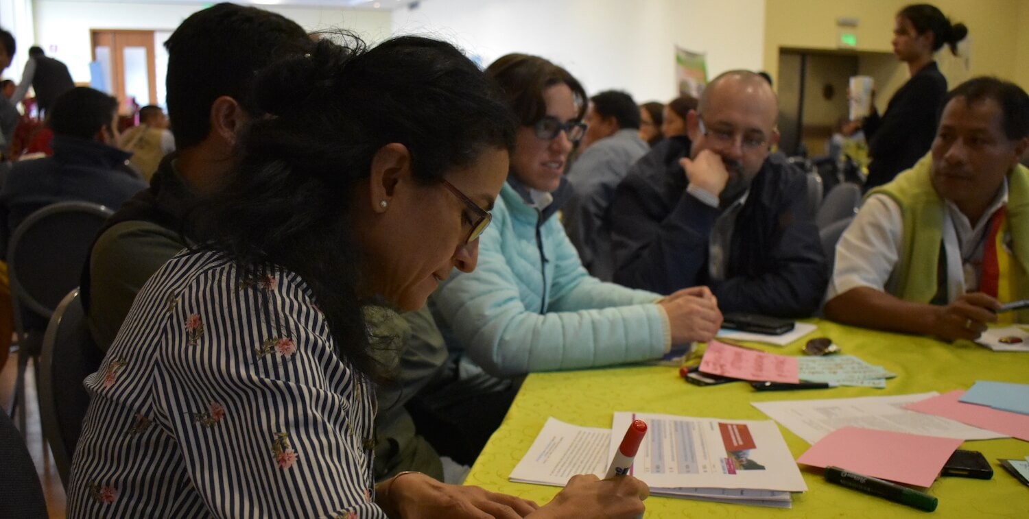Group at table during meeting