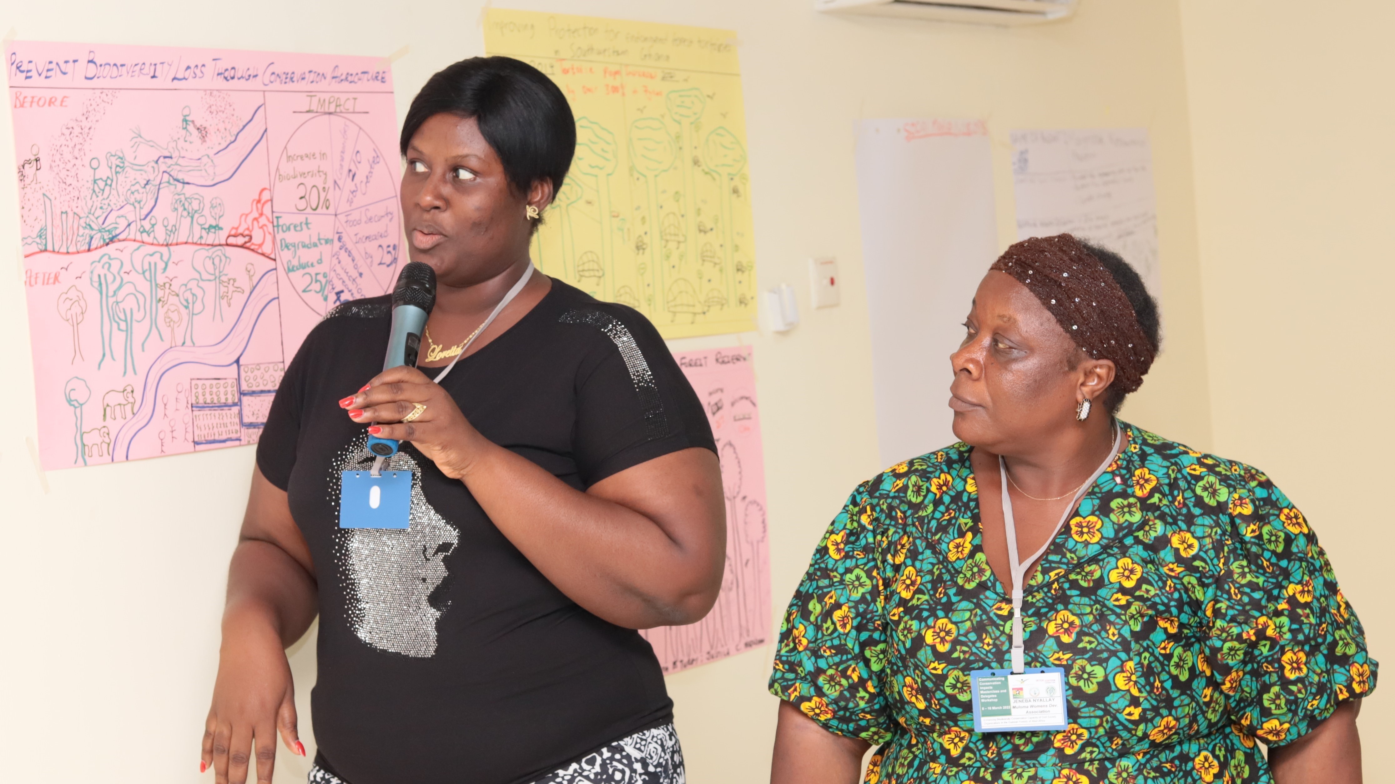 Women mentees presenting at a Masterclass in Ghana